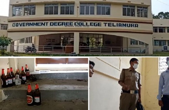 Empty Liquor Bottles Seized from Teliamura Degree College Empty Liquor Bottles Seized from Teliamura Degree College